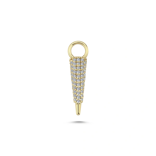 14k Gold Cone Diamond Charm