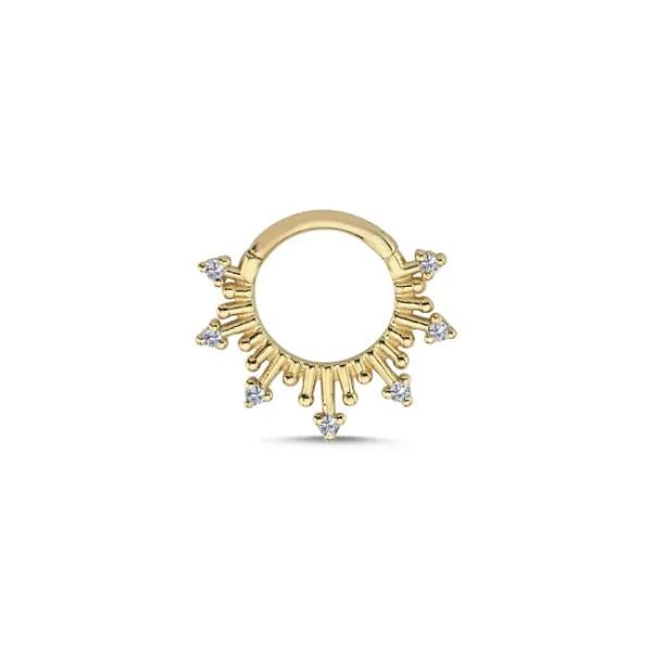 14k Gold Spike Helix Hoop Piercing