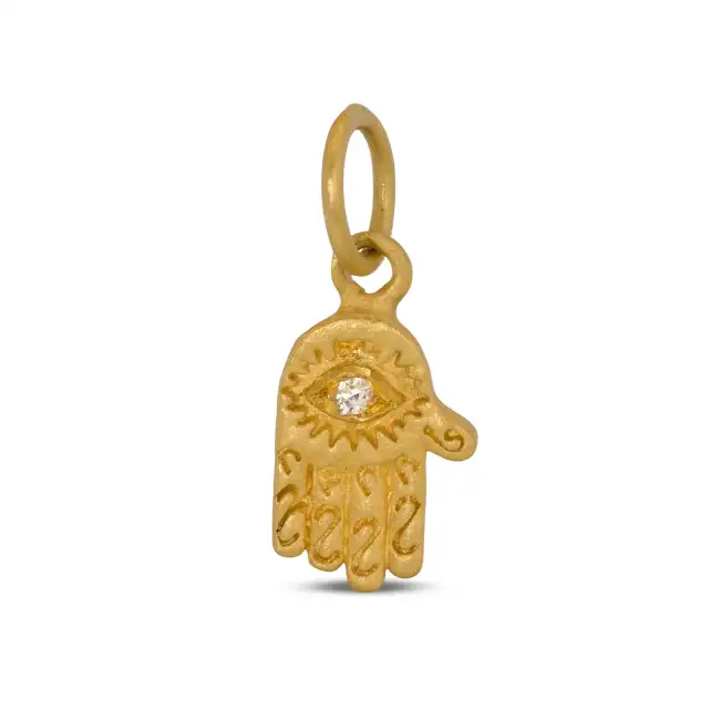 24k Gold Amulet Pendant with Diamond