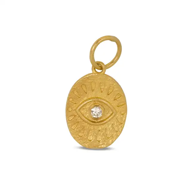 24k Gold Eye Pendant with Diamond