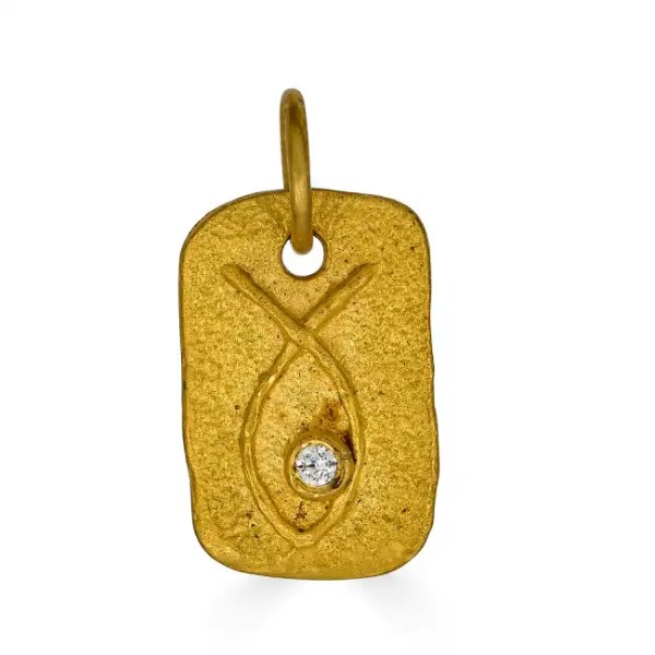 24k Gold Rectangular Pendant