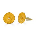 24k Gold Round Diamond Earrings