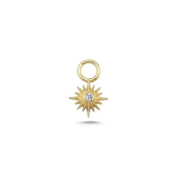 14k Gold Star Diamond Charm