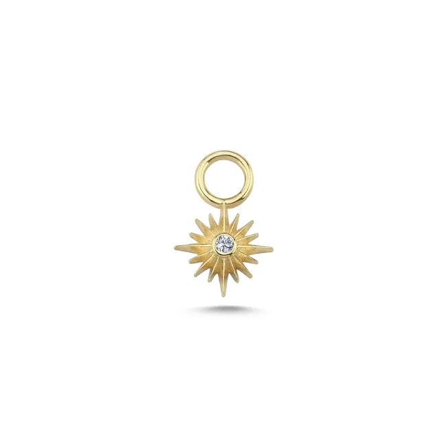 14k Gold Star Diamond Charm